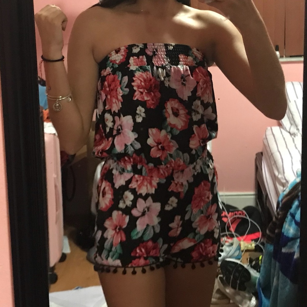Black Floral Romper